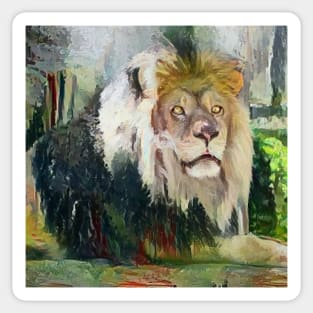 lion painting (leo art, lion king) Sticker